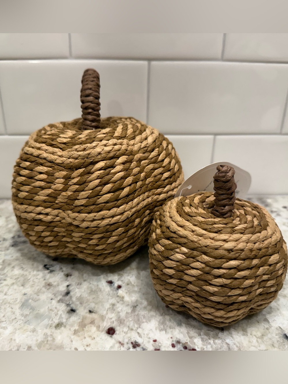 Threshold Fall Decor: Medium & Small Woven Pumpkin Decor Set - Both NWT